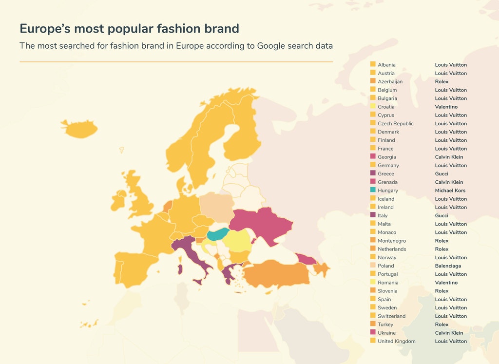 Κυριάρχησε η Louis Vuitton μεταξύ των χωρών της Ευρώπης
